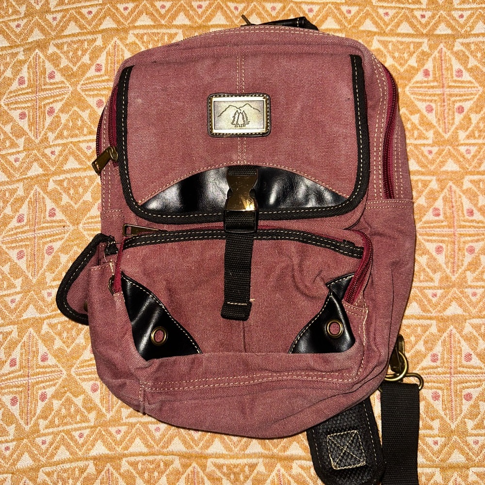 Stylish Maroon and Black Bag
